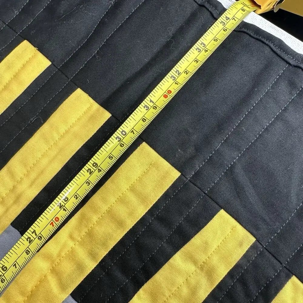 black yellow gray throw striped quilt blanket